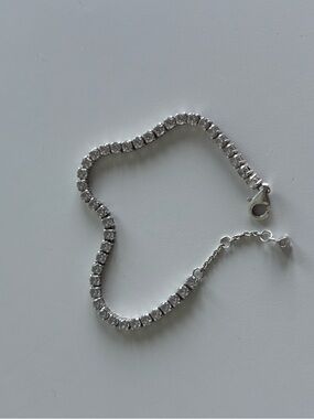 Pandora Silver Crystal Tennis Bracelet - Clear Stones